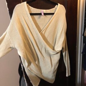 Cream Wrap Sweater